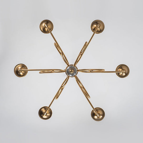 Thehouselights - 6 - Light Modern Brass Candle Chandelier - Chandelier - Brass - 