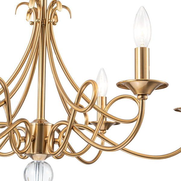 Thehouselights - 6 - Light Modern Brass Candle Chandelier - Chandelier - Brass - 