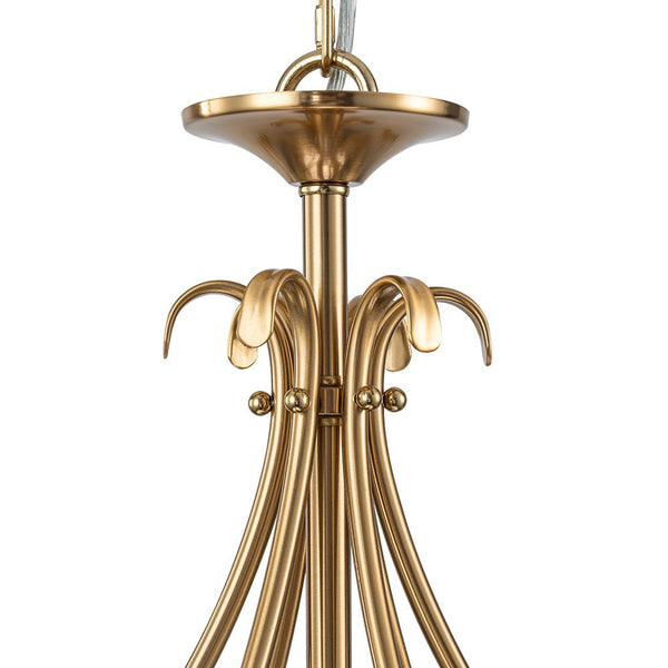 Thehouselights - 6 - Light Modern Brass Candle Chandelier - Chandelier - Brass - 