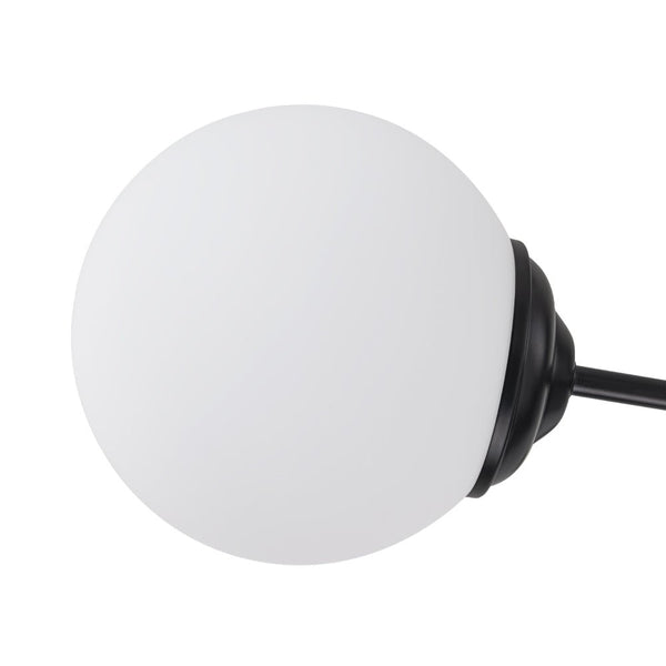 Thehouselights - 6/8/12 - Light Mid - Century Modern Opal White Glass Globe Chandelier - Chandelier - 12 - Light - Black