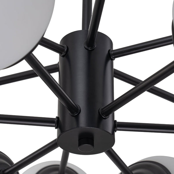 Thehouselights - 6/8/12 - Light Mid - Century Modern Opal White Glass Globe Chandelier - Chandelier - 8 - Light - Black