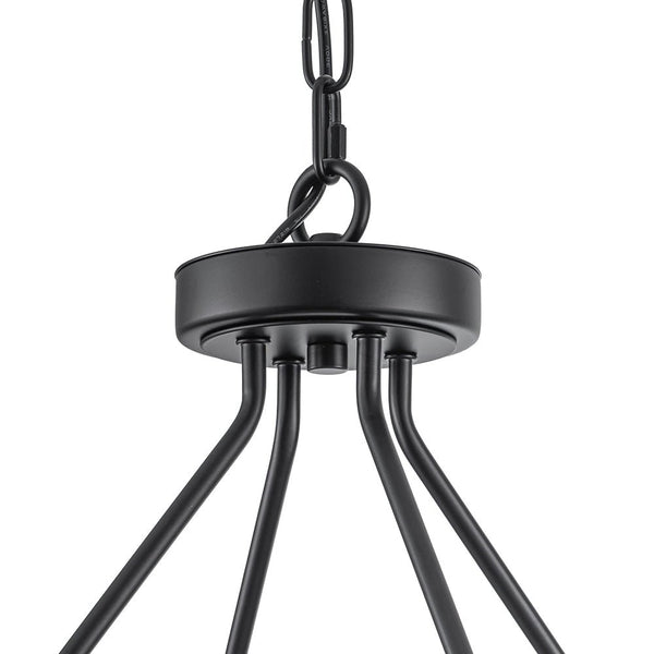 Thehouselights - 8 - Light Glass Round Chandelier Pendant Light - Chandelier - Black - 
