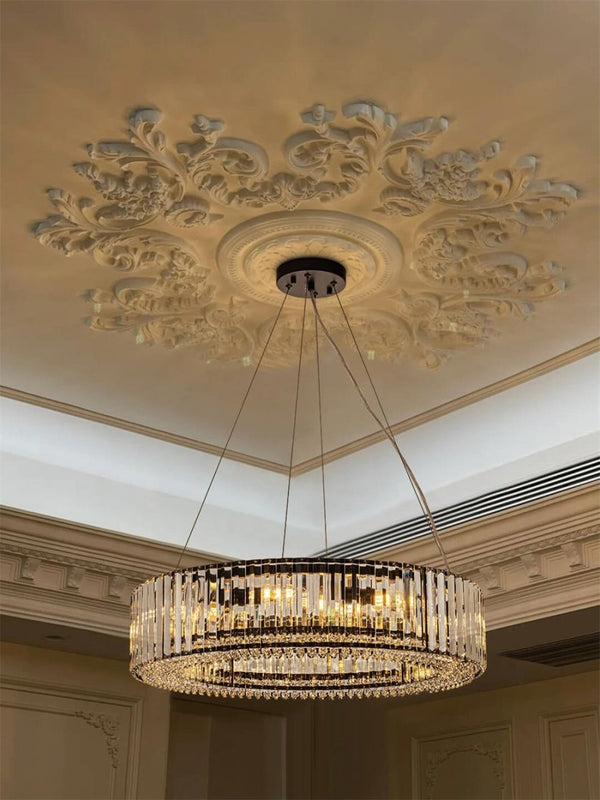 Thehouselights - 8 - Light Modern Round Crystal Chandelier - Chandelier - Black - 