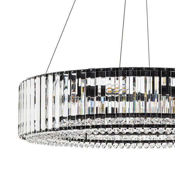 Thehouselights-8-Light Modern Round Crystal Chandelier-Chandelier-Black-