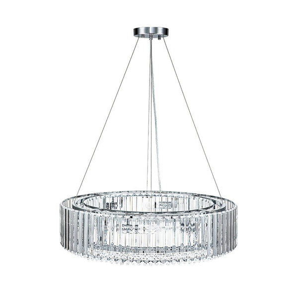 Thehouselights-8-Light Modern Round Crystal Chandelier-Chandelier-Chrome-