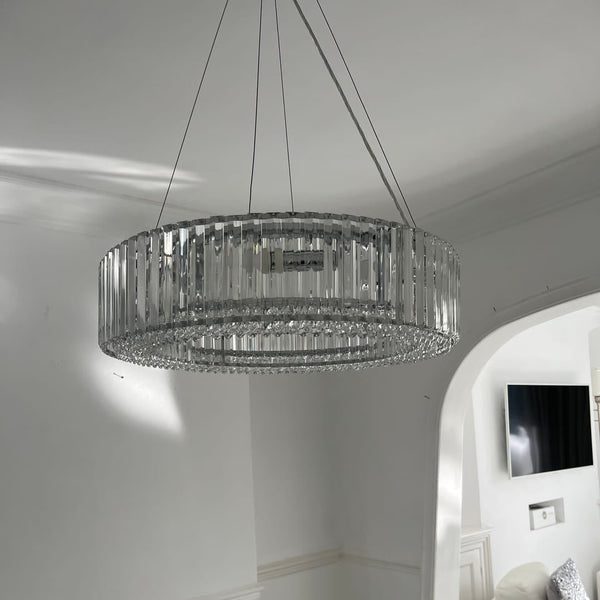 Thehouselights - 8 - Light Modern Round Crystal Chandelier - Chandelier - Chrome - 