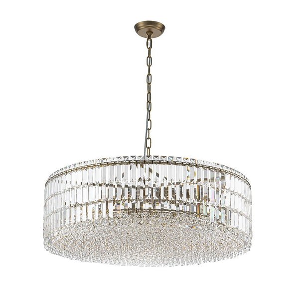 Thehouselights - 8/12 - Light Glass Crystal Chandelier Island Chandelier - Chandelier - Brass - 12 - Light