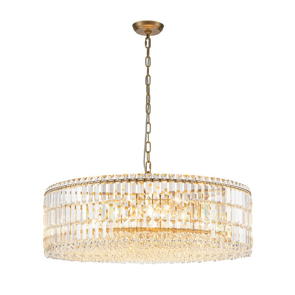Thehouselights - 8/12 - Light Glass Crystal Chandelier Island Chandelier - Chandelier - Brass - 12 - Light
