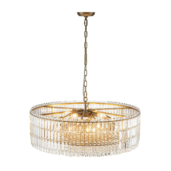 Thehouselights - 8/12 - Light Glass Crystal Chandelier Island Chandelier - Chandelier - Brass - 12 - Light