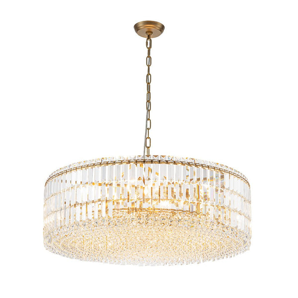 Thehouselights - 8/12 - Light Glass Crystal Chandelier Island Chandelier - Chandelier - Brass - 12 - Light