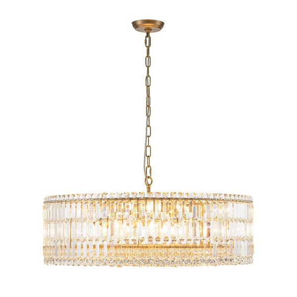 Thehouselights - 8/12 - Light Glass Crystal Chandelier Island Chandelier - Chandelier - Brass - 12 - Light