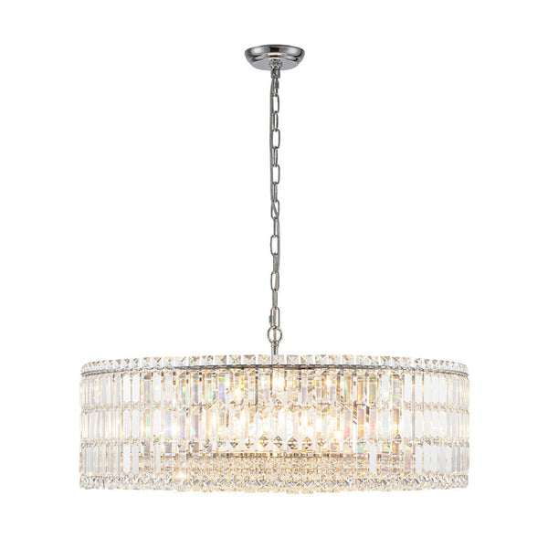 Thehouselights - 8/12 - Light Glass Crystal Chandelier Island Chandelier - Chandelier - Chrome - 12 - Light