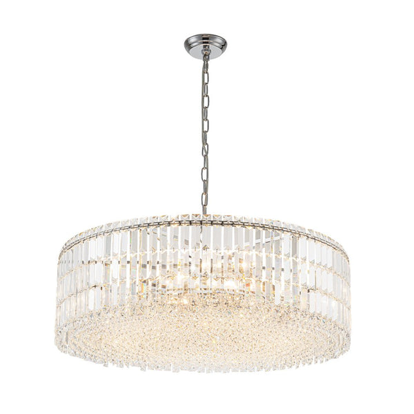 Thehouselights - 8/12 - Light Glass Crystal Chandelier Island Chandelier - Chandelier - Chrome - 12 - Light