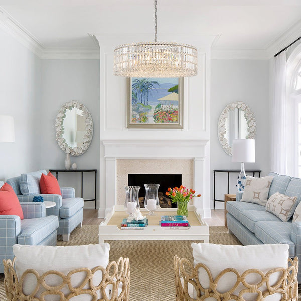 Thehouselights - 8/12 - Light Glass Crystal Chandelier Island Chandelier - Chandelier - Chrome - 12 - Light