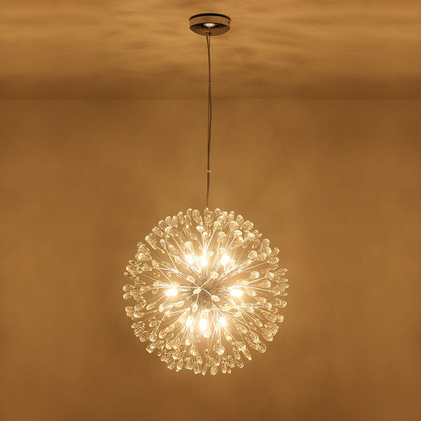Thehouselights - 9 - Light Crystal Dandelion Chandelier - Chandelier - Chrome - 