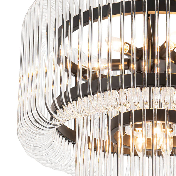 Thehouselights - 9 - Light Glam 2 - Tiered Drum Crystal Chandelier - Chandelier - Black - 