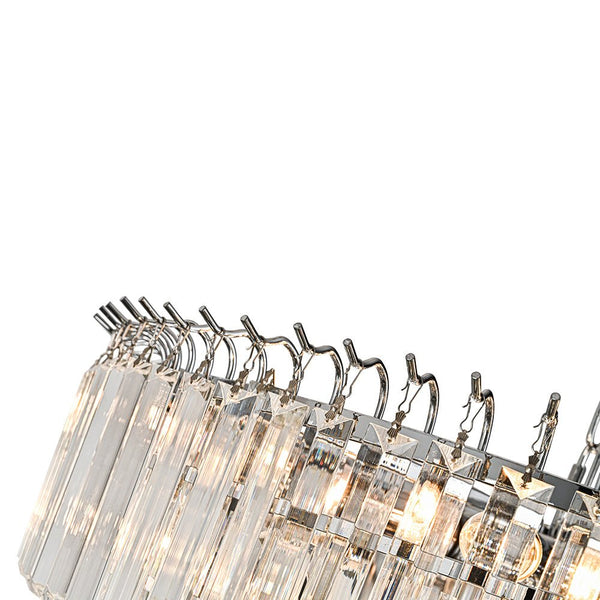 Thehouselights - 9 - Light Modern Tiered Crystal Chandelier - Chandelier - Chrome - 