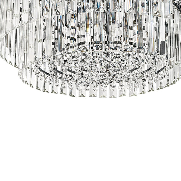 Thehouselights - 9 - Light Modern Tiered Crystal Chandelier - Chandelier - Chrome - 
