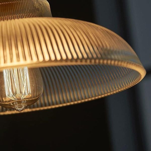 Thehouselights - Adjustable Modern Farmhouse Ribbed Glass Dome Pendant Light - Pendant - Green - 