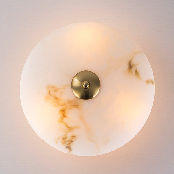 Thehouselights-Alabaster Effect Bowl Shade Semi Flush Mount-Ceiling Light-3-Light-
