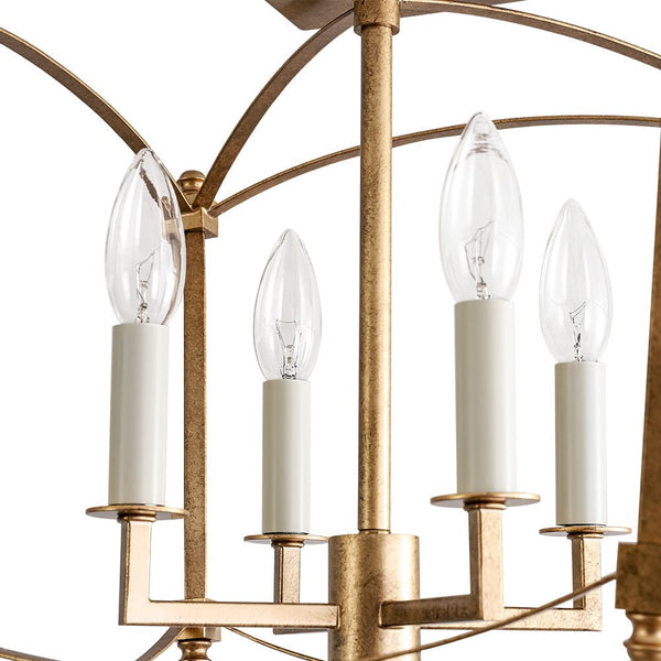 Thehouselights - Antique Lantern Cage Semi Flush Mount - Ceiling Light - Black - 