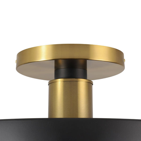 Thehouselights - Black LED Acrylic Drum Semi Flush Mount Ceiling Light - Ceiling Light - Black - 