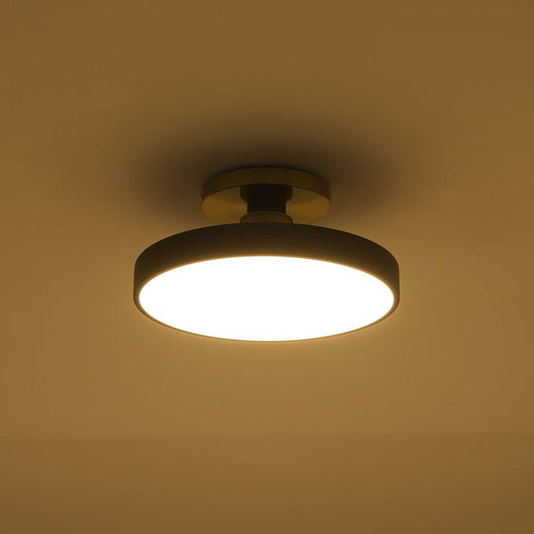 Thehouselights - Black LED Acrylic Drum Semi Flush Mount Ceiling Light - Ceiling Light - Black - 