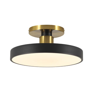 Thehouselights - Black LED Acrylic Drum Semi Flush Mount Ceiling Light - Ceiling Light - Black - 