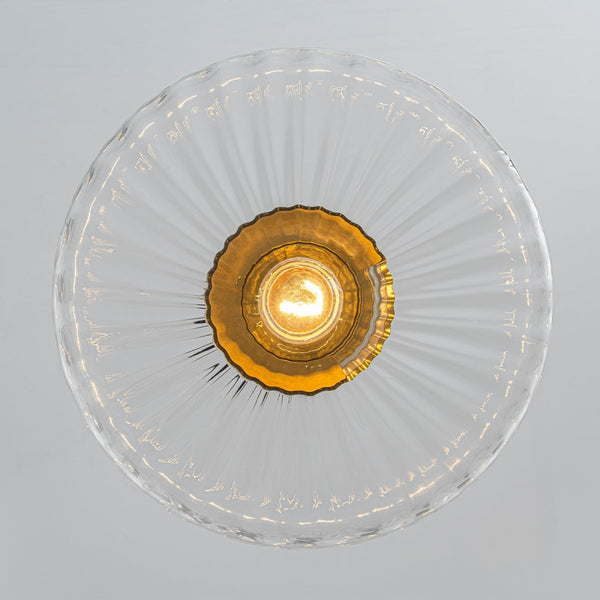 Thehouselights-Clear Glass Round Semi Flush Mount-Ceiling Light-1-Light-