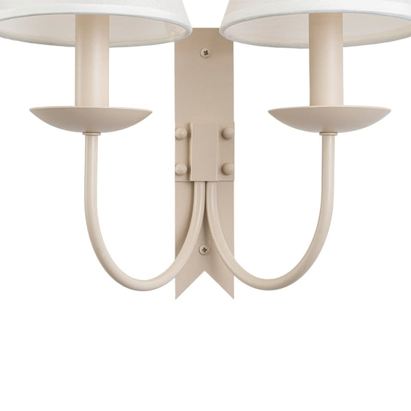 Thehouselights-Cottage Fabric Cone Shade Wall Sconce-Wall Lights-2-Light-