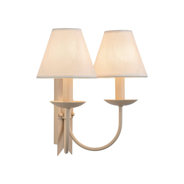 Thehouselights-Cottage Fabric Cone Shade Wall Sconce-Wall Lights-2-Light-