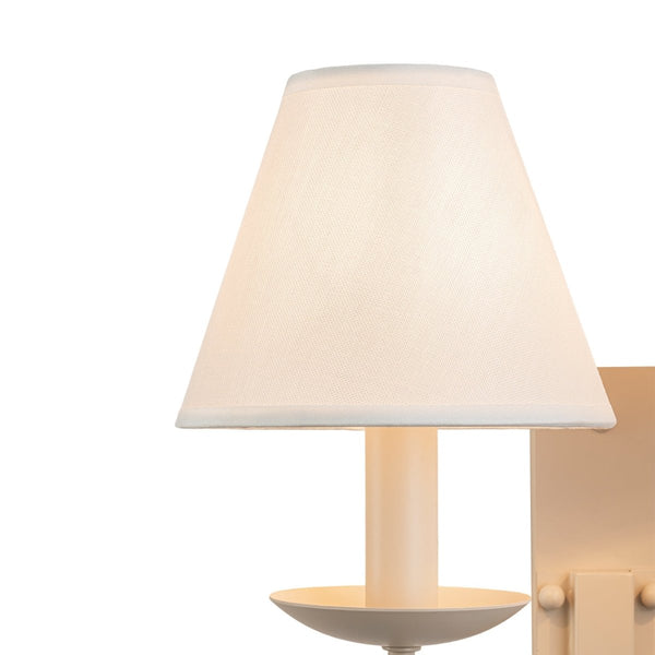 Thehouselights-Cottage Fabric Cone Shade Wall Sconce-Wall Lights-2-Light-