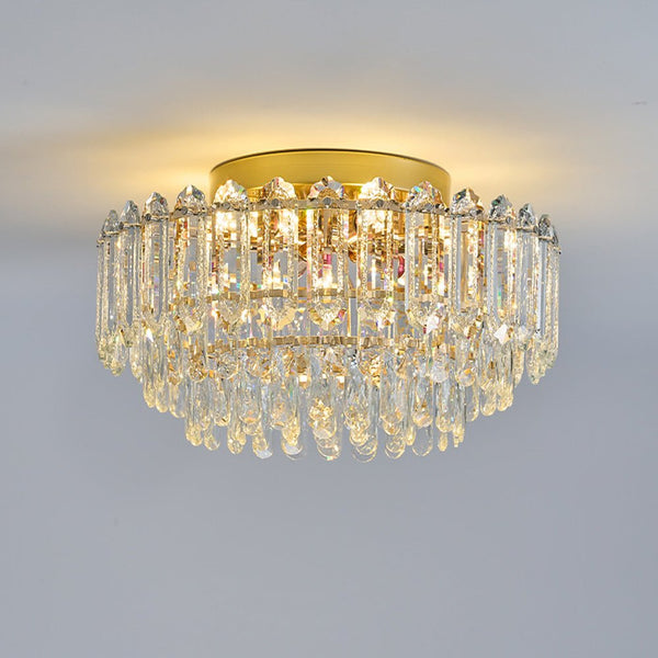 Thehouselights - Crystal Glass Chandelier Raindrop Flush Mount Ceiling - Ceiling Light - 60 cm. - 