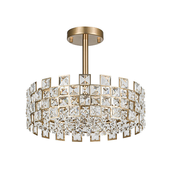 Thehouselights - Crystal Semi Flush Mount - Ceiling Light - Brass - 