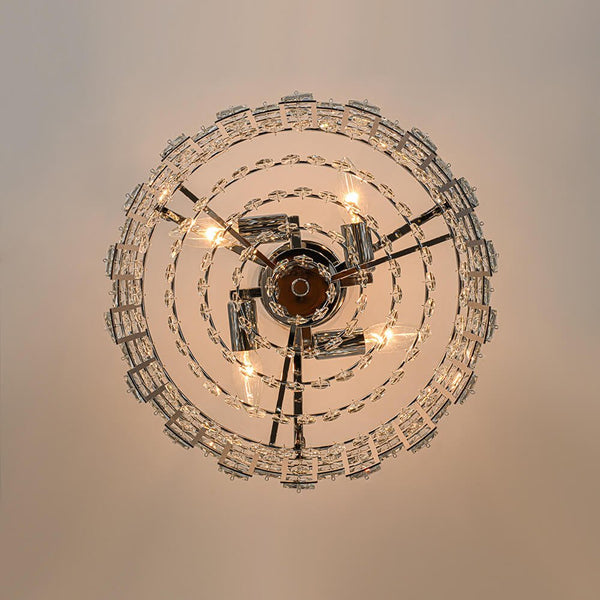 Thehouselights - Crystal Semi Flush Mount - Ceiling Light - Brass - 