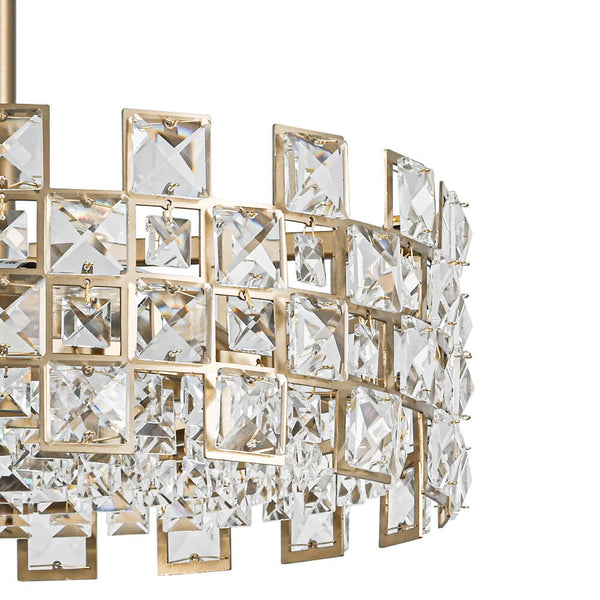 Thehouselights - Crystal Semi Flush Mount - Ceiling Light - Brass - 