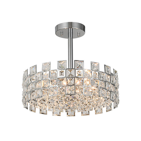 Thehouselights - Crystal Semi Flush Mount - Ceiling Light - Brass - 