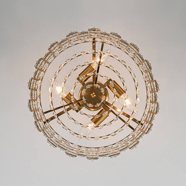 Thehouselights - Crystal Semi Flush Mount - Ceiling Light - Brass - 