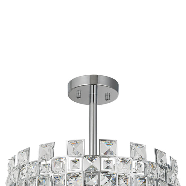 Thehouselights - Crystal Semi Flush Mount - Ceiling Light - Brass - 