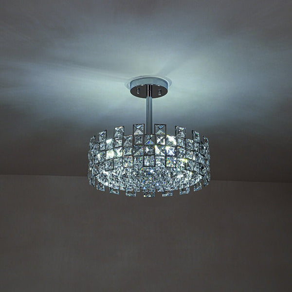 Thehouselights - Crystal Semi Flush Mount - Ceiling Light - Brass - 