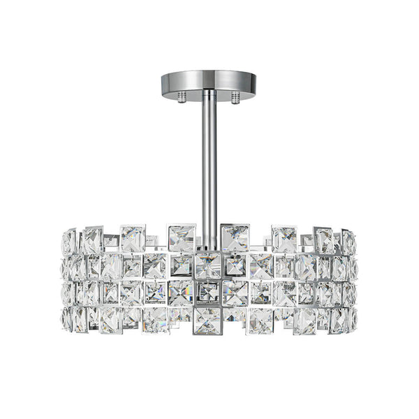 Thehouselights - Crystal Semi Flush Mount - Ceiling Light - Brass - 