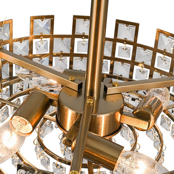 Thehouselights - Crystal Semi Flush Mount - Ceiling Light - Brass - 