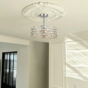 Thehouselights - Crystal Semi Flush Mount - Ceiling Light - Chrome - 