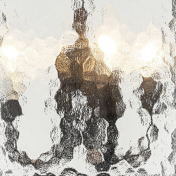 Thehouselights - Cylinder Lantern Ice Glass Chandelier Pendant Light - Pendant - Distressed Gold - 
