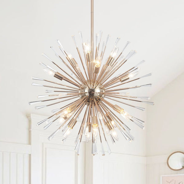 Thehouselights - Dandelion Starburst Dimmable Sputnik Chandelier - Chandelier - Brass - 16 - Light