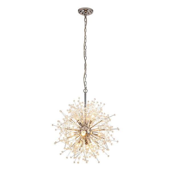 Thehouselights - Dimmable Sputnik Dandelion Starburst Chandelier - Chandelier - Chrome - 9 - Light