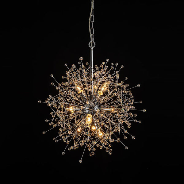 Thehouselights - Dimmable Sputnik Dandelion Starburst Chandelier - Chandelier - Chrome - 9 - Light