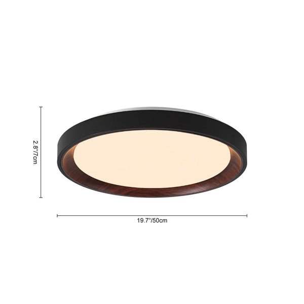 Thehouselights-Dimmable Walnut Wood LED Flush Mount Light-Flush Mount-50 cm.-