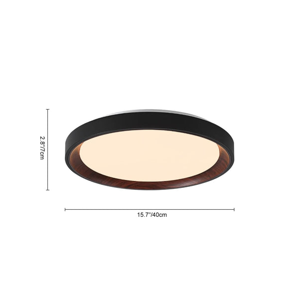 Thehouselights-Dimmable Walnut Wood LED Flush Mount Light-Flush Mount-50 cm.-