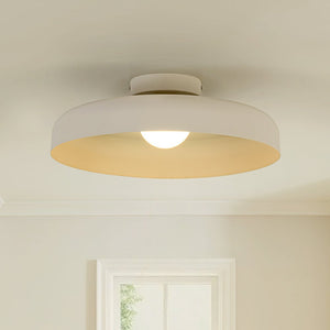 Thehouselights - Dome Shade LED Drum Semi Flush Mount - Ceiling Light - 38 cm. - 